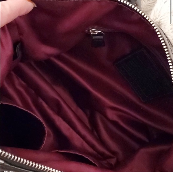 COACH NWOT 18608 GUNMETAL BLACK MADISON SIGNATURE LUREX OP ART SOPHIA MS… - Picture 2 of 11